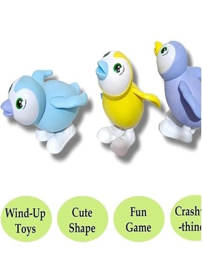 acrown Cute Animal Toys for Kids Sensory Worm Animal Wind up Colorful Toy Insect Figurines for Boys and Girls Multicolor (Penguin) - Image 2